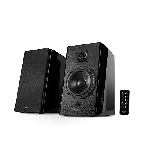 Edifier R2000DB Active Bluetooth Bookshelf Speakers - Optical Input - 2.0 Wireless Near-Field Studio Monitor Speakers - 120 Watts RMS with 5″ Large Woofer – Black